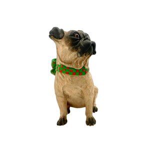 Pug Dog Figurine Small Adorable Statue Vintage Christmas Decor Gift